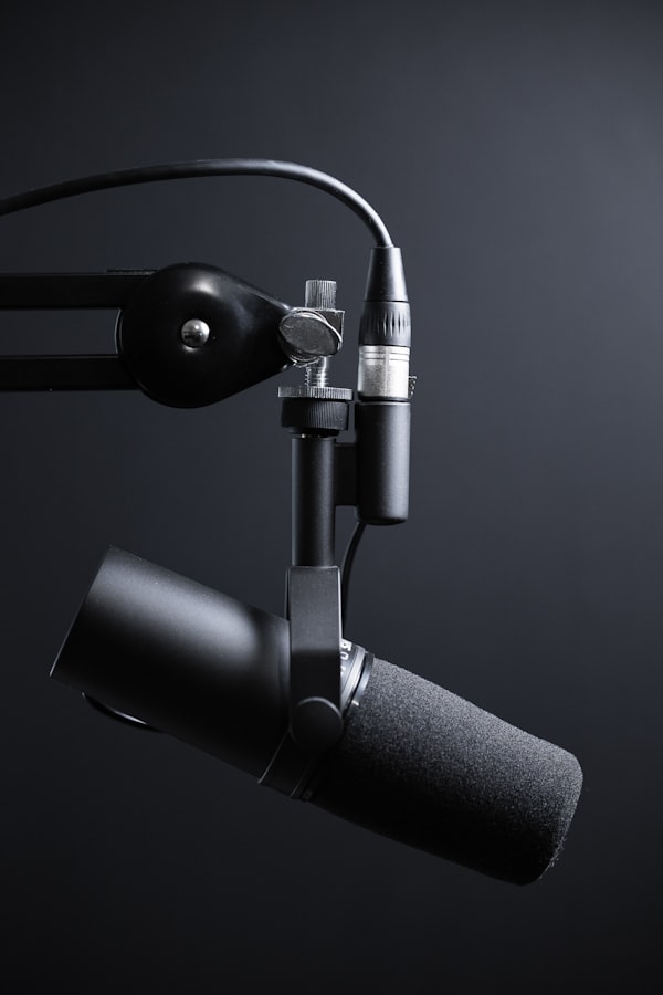 Installation de microphones de podcast professionnels